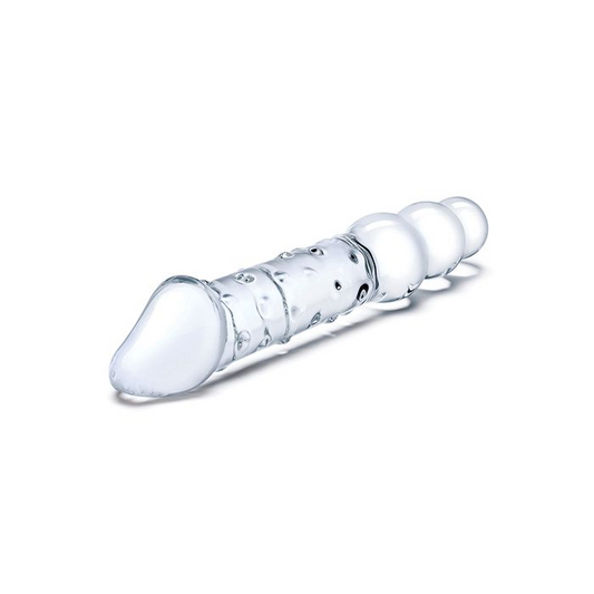 12" Double Ended Glass Dildo w/ Beads